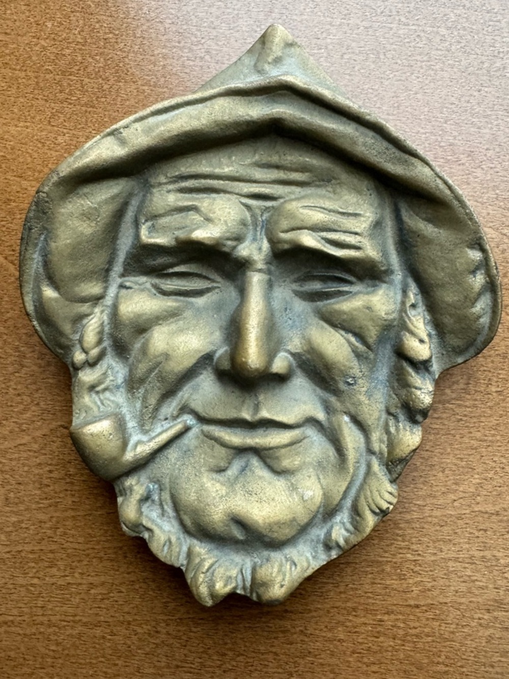 Solid Brass Sea Captain - Sailor - Fisherman Ashtray/Dish - Vintage